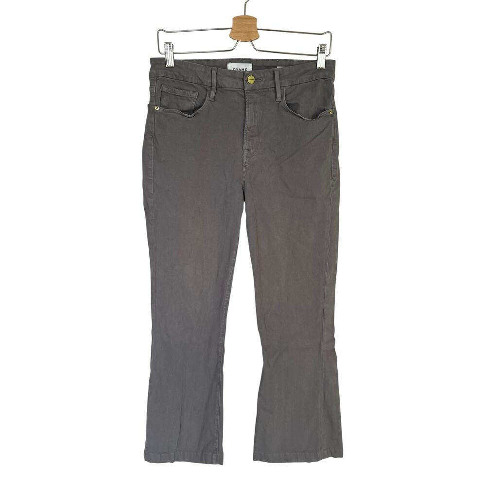 Frame Le Crop Mini Boot Jeans Women's 30 Gray Smoke Cropped Bootcut Kick Flare